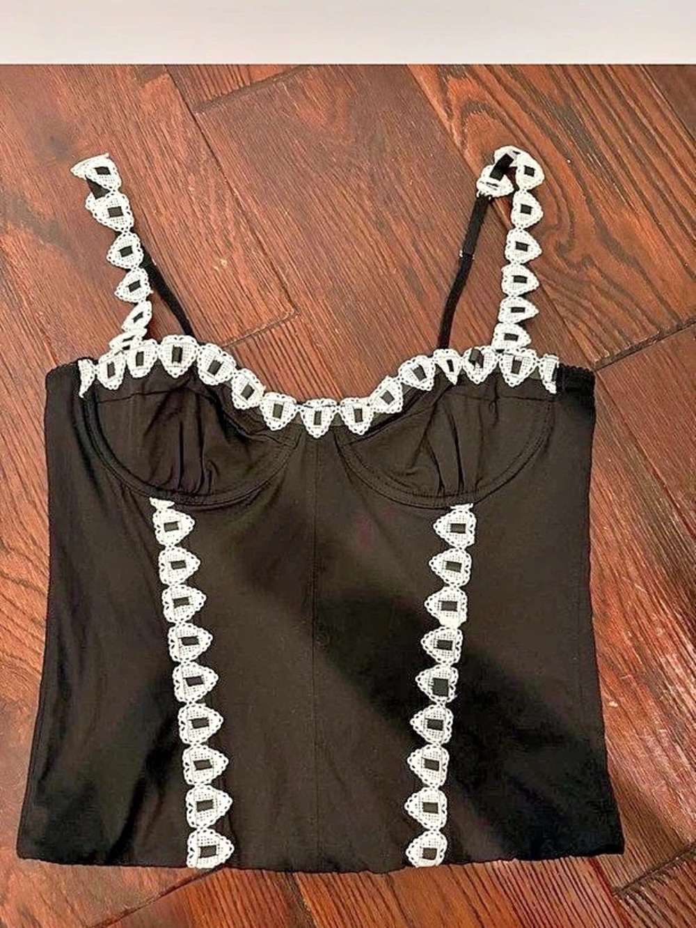 Urban Outfitters Black Tank with White Detail